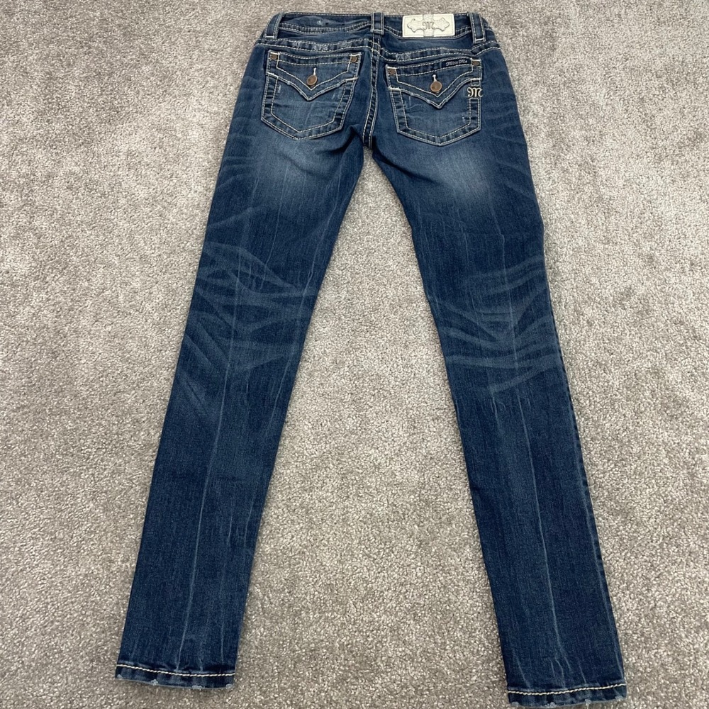 Miss Me Jeans Womens 27 Signature Skinny Y2K Flap Pocket Dark Wash (Size Tag 25)